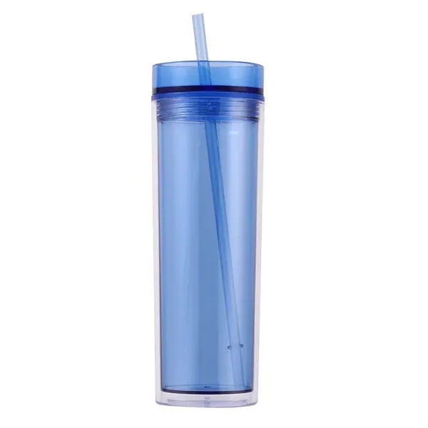 15 Oz Insulated Double Wall Plastic Tumbler with Lids and St