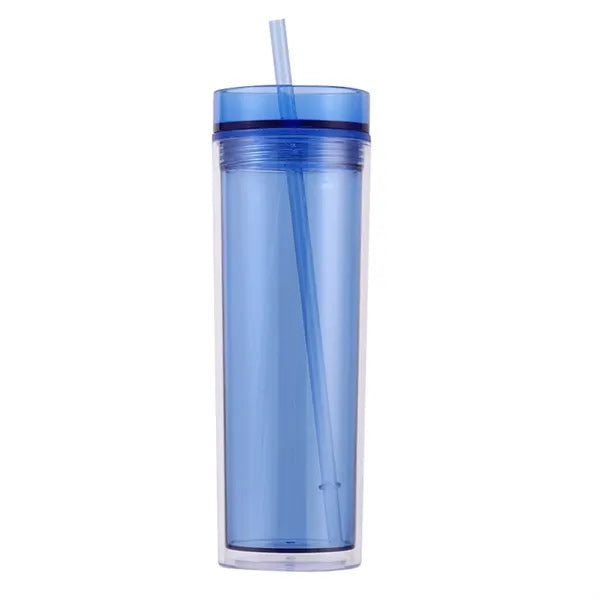 15 Oz Insulated Double Wall Plastic Tumbler with Lids and St