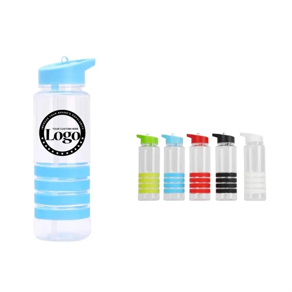 Clear Water Bottle With Straw