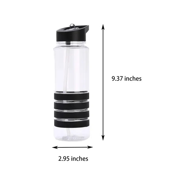 Clear Water Bottle With Straw
