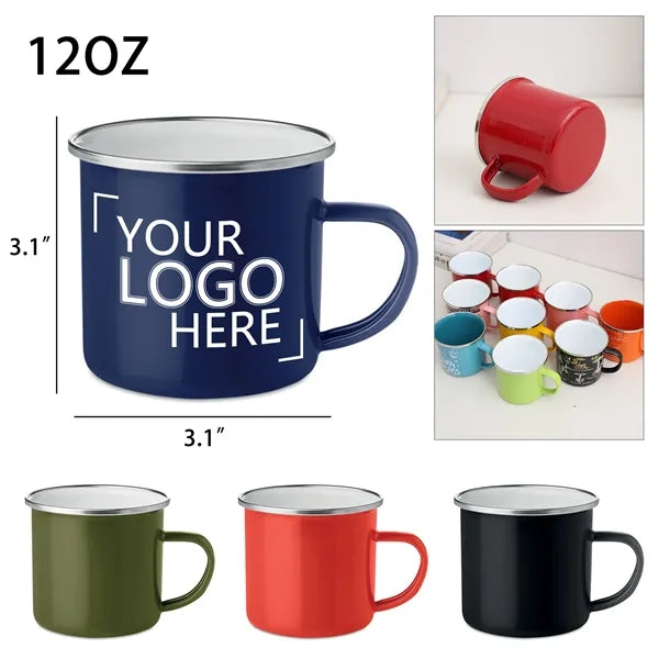 12oz Camping Enamel Metal Mug