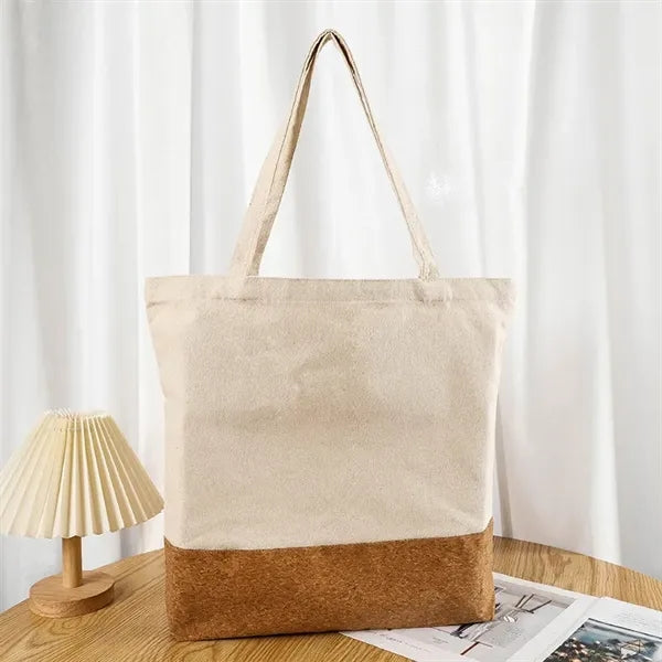 Eco-Friendly Cork Base Canvas Tote Bag Shopper Handbag
