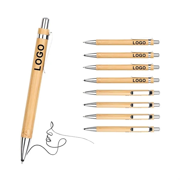 Eco Retractable Bamboo Pen