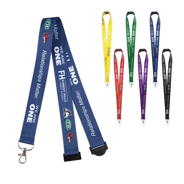 1" Polyester Breakaway Lanyard for ID Badges W/ Lobster Claw