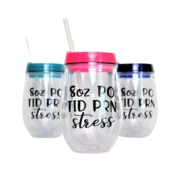 12oz Plastic Wine Tumbler