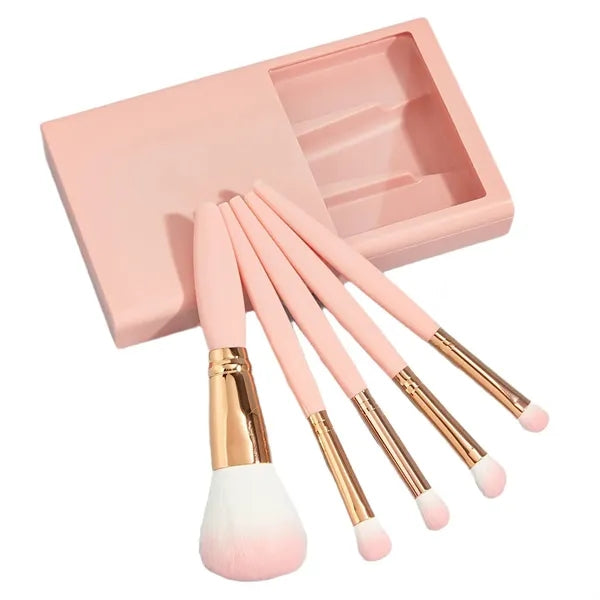 Travel Makeup Brush 5 Set With Mirror