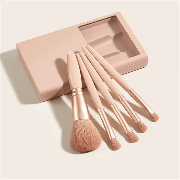 Travel Makeup Brush 5 Set With Mirror