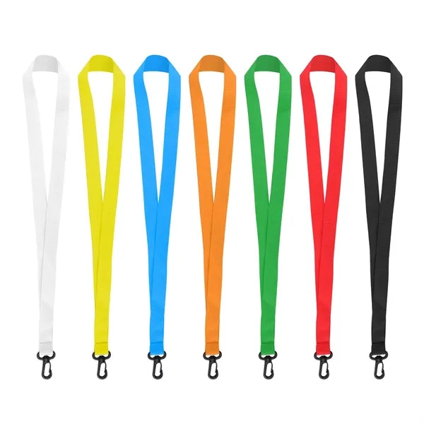 3/4" Nylon Flat Badge Holder Lanyard Strap W/ Plastic J Hook