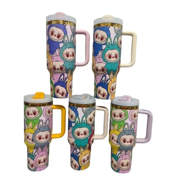 Labubu 40oz Insulated Tumbler with Handle and Straw