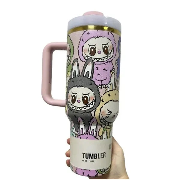 Labubu 40oz Insulated Tumbler with Handle and Straw