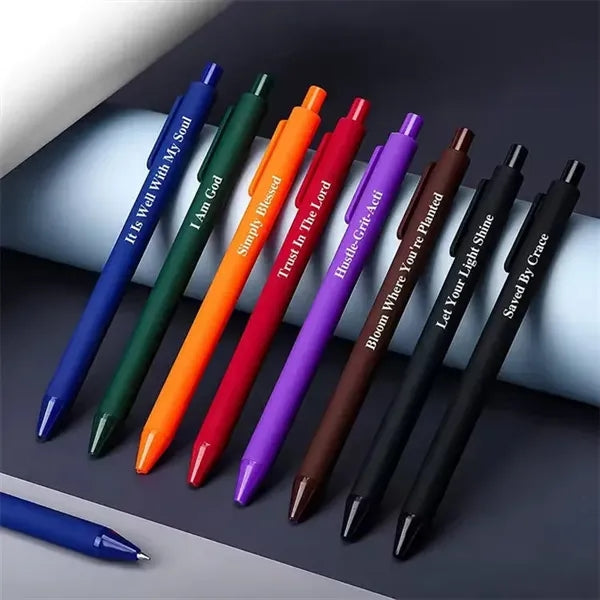 Business Office Soft Touch Promotion Candy Color Click Pen