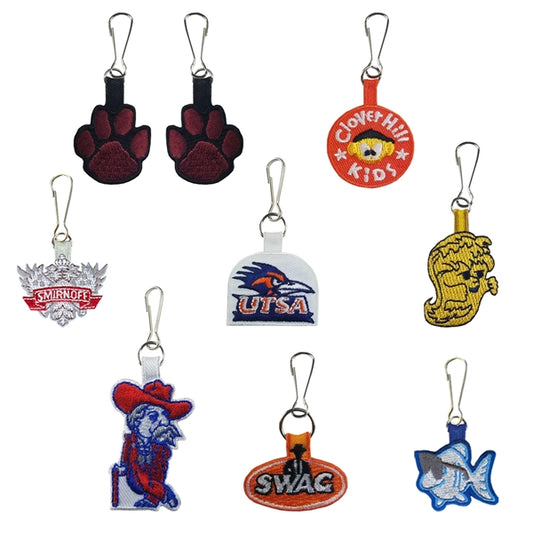 Embroidered 2 Sided Zipper Pulls