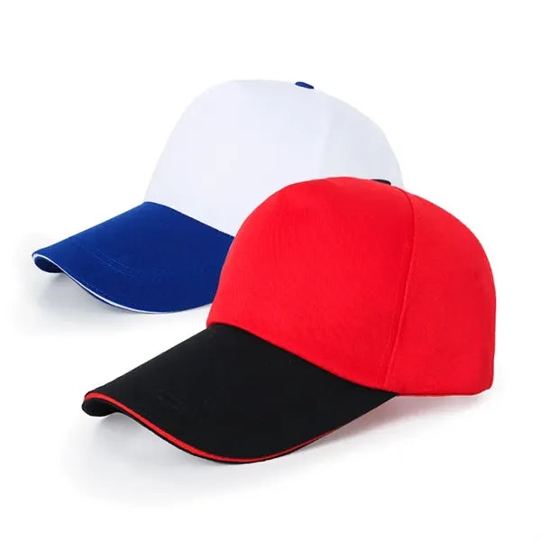 5 Panel Two-Tone Adjustable Cotton Twill Baseball Cap