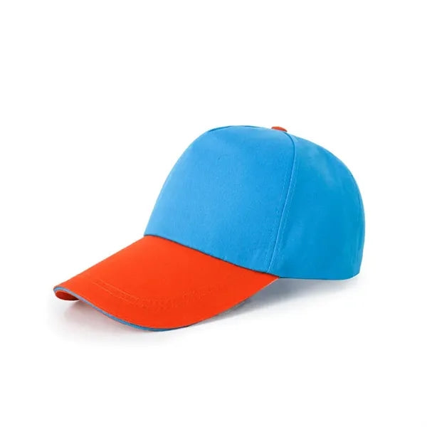 5 Panel Two-Tone Adjustable Cotton Twill Baseball Cap