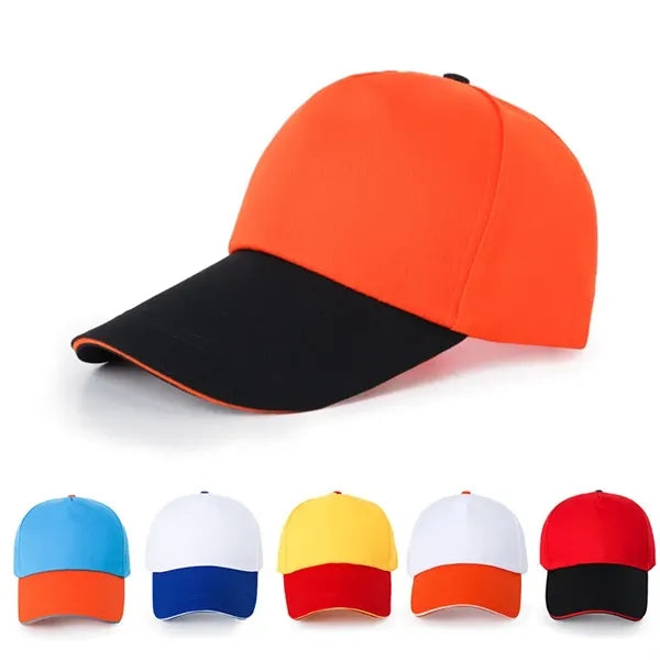 5 Panel Two-Tone Adjustable Cotton Twill Baseball Cap