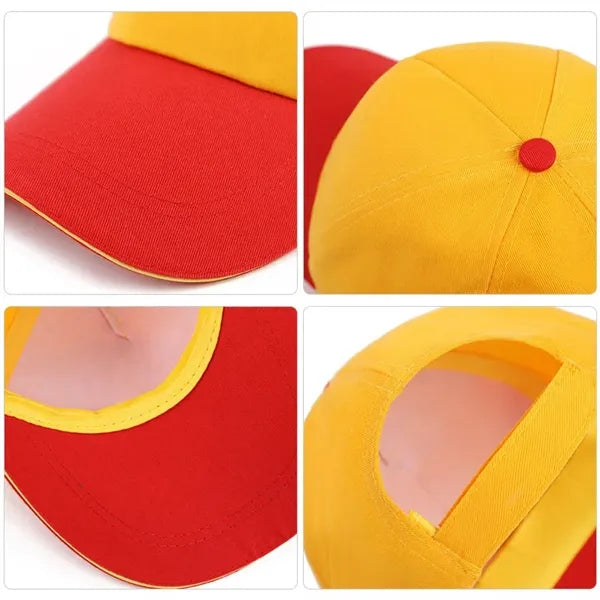 5 Panel Two-Tone Adjustable Cotton Twill Baseball Cap