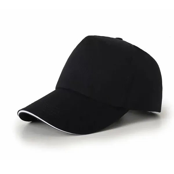 5-Panel Cotton Baseball Cap with Sandwich Bill