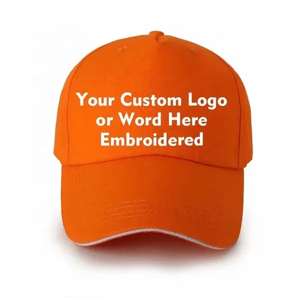 5-Panel Cotton Baseball Cap with Sandwich Bill