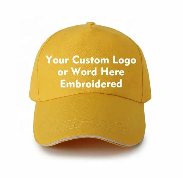 5-Panel Cotton Baseball Cap with Sandwich Bill