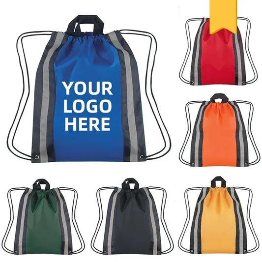 Safe & Stylish Drawstring Backpack with Reflective