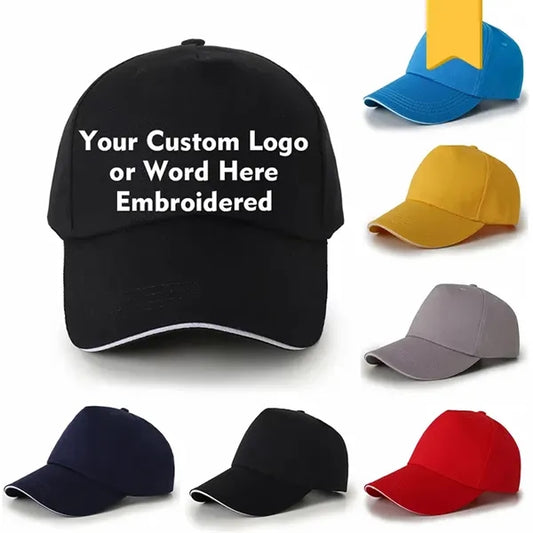 5-Panel Cotton Baseball Cap with Sandwich Bill