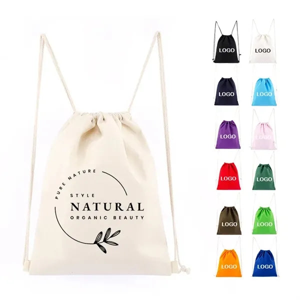 Cotton Canvas Drawstring Backpack