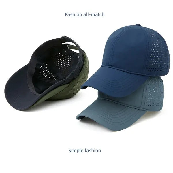Breathable Nylon Baseball Cap with Hook-Loop Closure