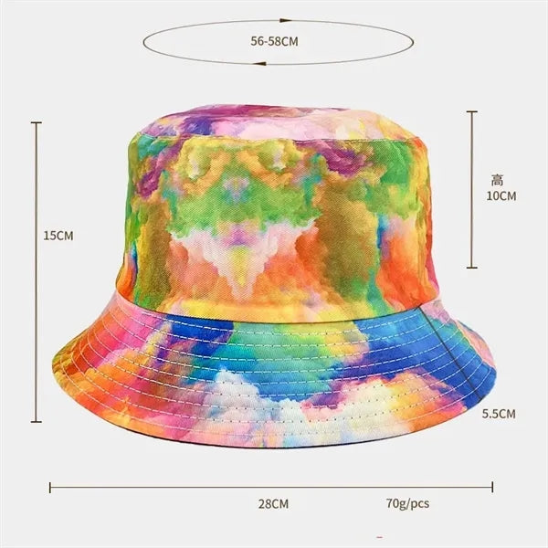 Unisex Cotton Tie-Dye Bucket Hat - Breathable & Packable