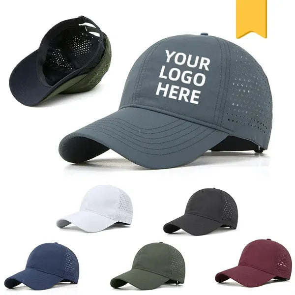 Breathable Nylon Baseball Cap with Hook-Loop Closure