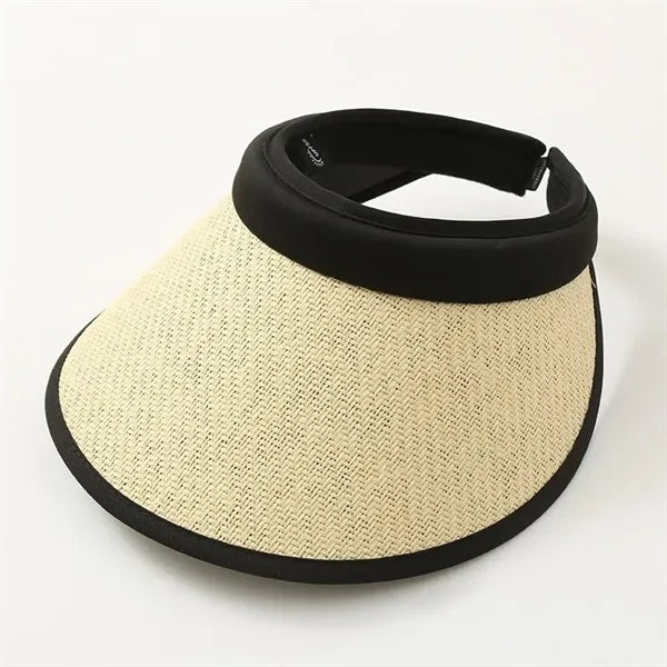 Foldable UPF50+ Straw Visor Hat for Outdoor Adventures