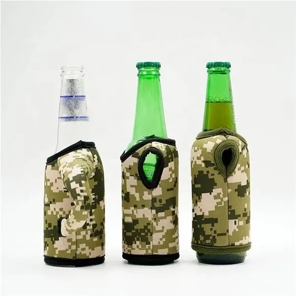 12oz R-Neck T-Shirt Neoprene Bottle Cooler with Full-Print