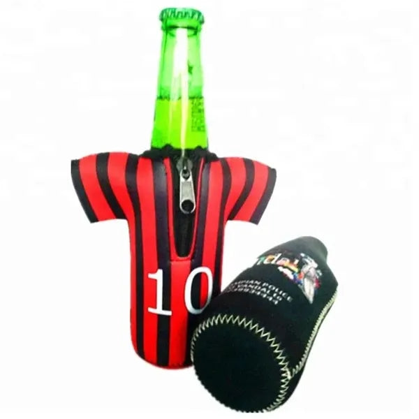 12oz R-Neck T-Shirt Neoprene Bottle Cooler with Full-Print