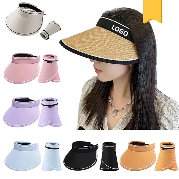 Foldable UPF50+ Straw Visor Hat for Outdoor Adventures