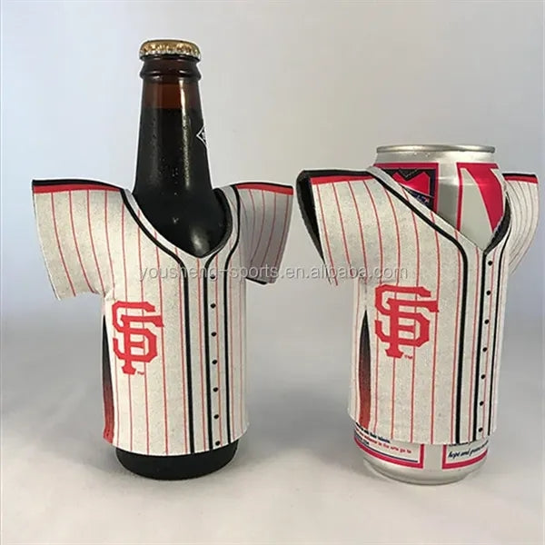 12oz R-Neck T-Shirt Neoprene Bottle Cooler with Full-Print