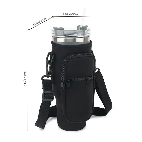 Insulated Tumbler Sleeve with Shoulder Strap