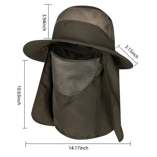 Foldable UV Shield Bucket Hat with Neck Protection