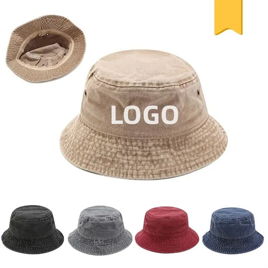 Vintage Washed Cotton Bucket Hat - Unisex Sun Protection