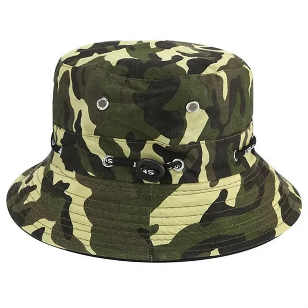 Cotton Bucket Hat with Stripe