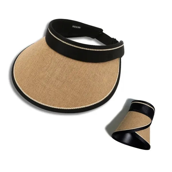 Foldable UPF50+ Straw Visor Hat for Outdoor Adventures