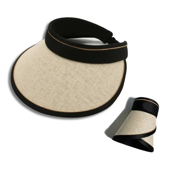 Foldable UPF50+ Straw Visor Hat for Outdoor Adventures