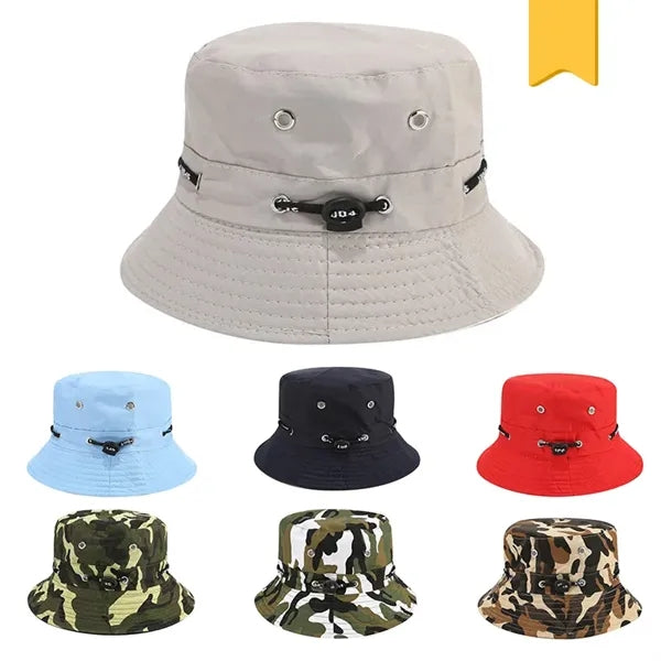 Cotton Bucket Hat with Stripe