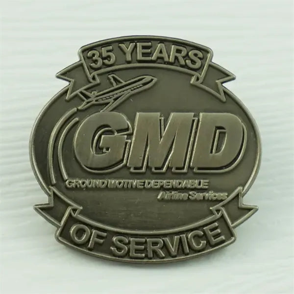 Premium Sandblast Lapel Pin with Dual-Tone Finish