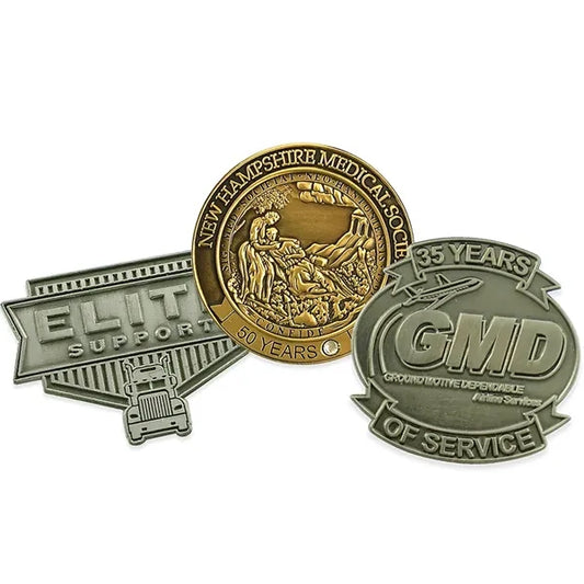 Premium Sandblast Lapel Pin with Dual-Tone Finish