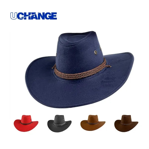 Vintage Suede-Look Western Cowboy Hat