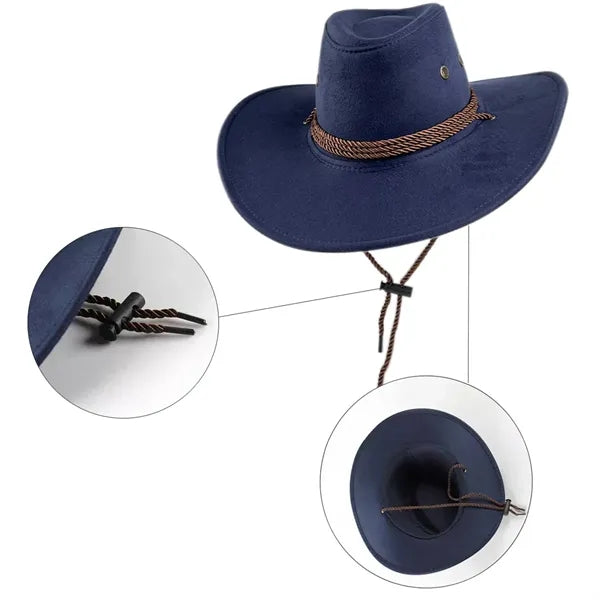 Vintage Suede-Look Western Cowboy Hat