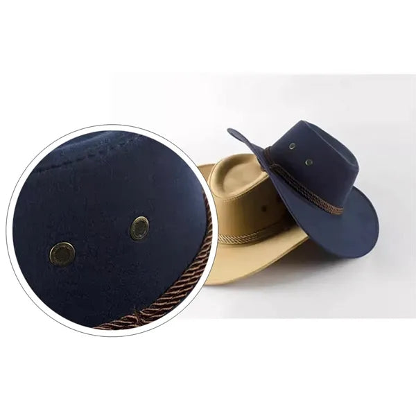 Vintage Suede-Look Western Cowboy Hat