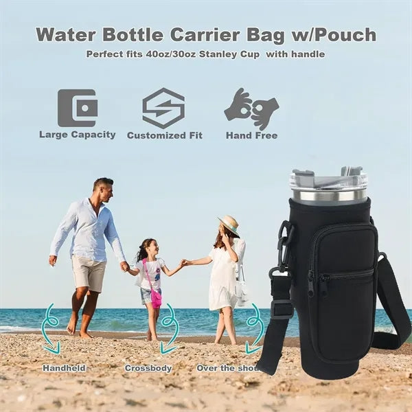 Insulated Tumbler Sleeve with Shoulder Strap