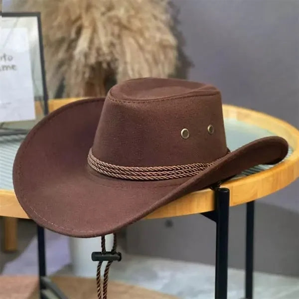 Vintage Suede-Look Western Cowboy Hat