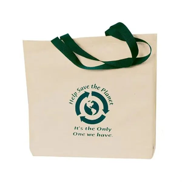 Eco-Friendly Printed Cotton Tote Customizable Handle Colors