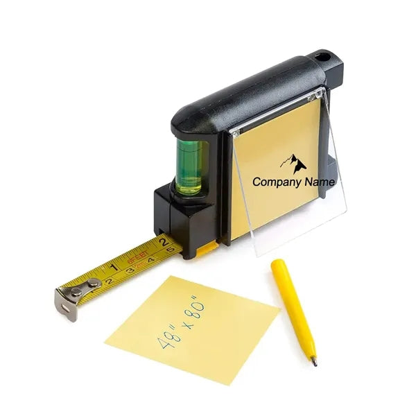 Level Meter Notepad Pen Tape Measure Multi-Function 4 In 1
